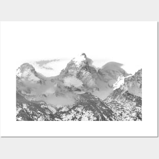 Tetons in Black and White Posters and Art